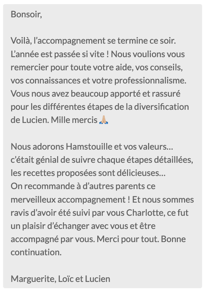 Recommandation cliente des services Hamstouille