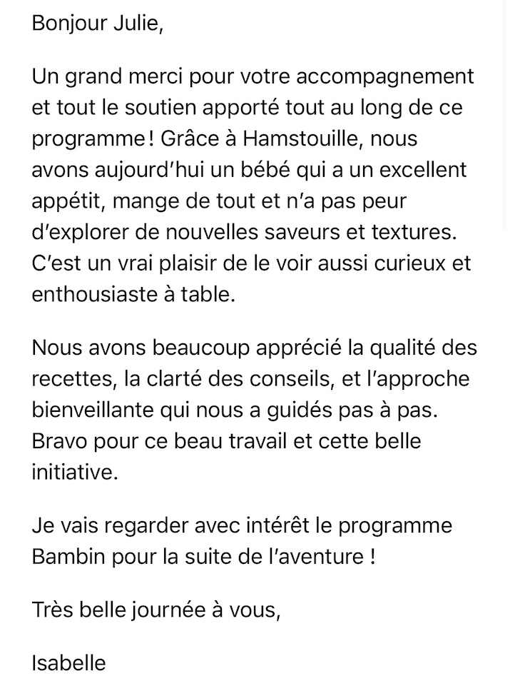 Recommandation cliente des services Hamstouille