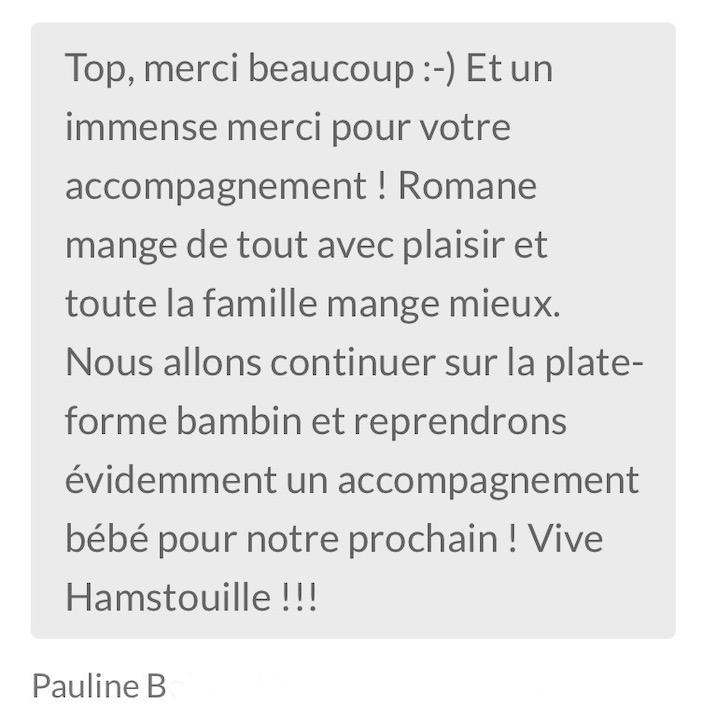 Recommandation cliente des services Hamstouille